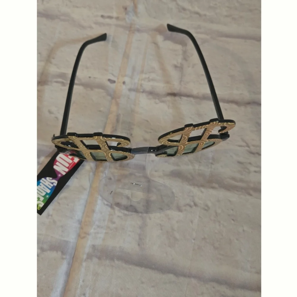 Gold Dollar Sign Novelty glasses